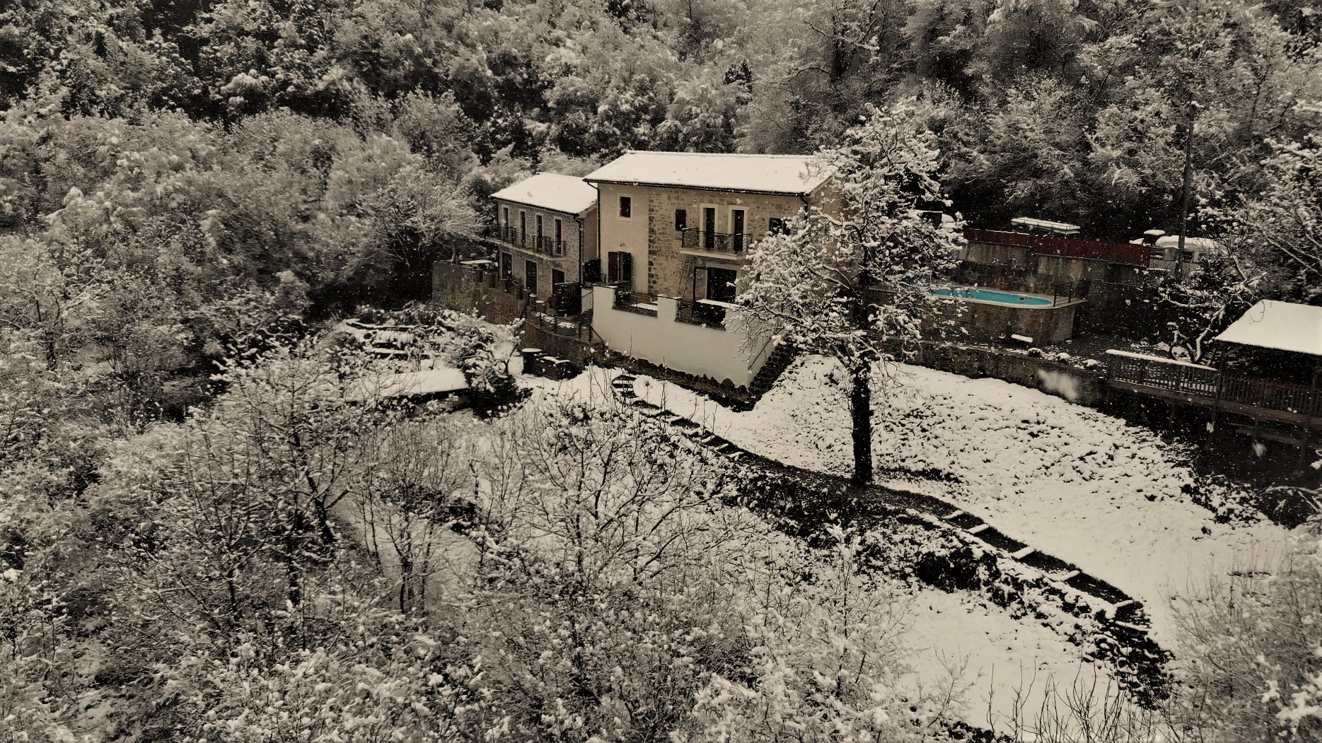 Villa Miela in late March snow