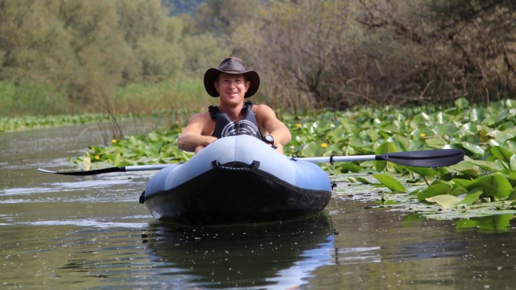 Ben Heywood kayaking