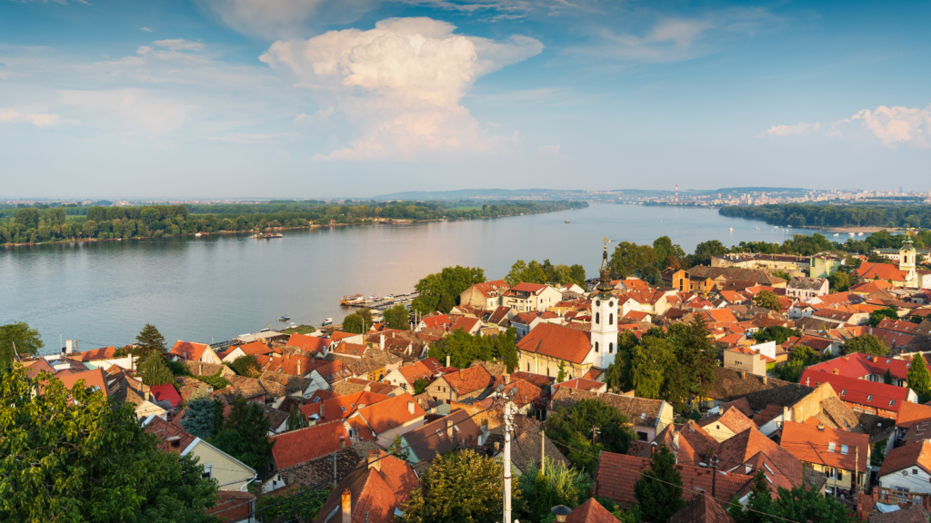 Belgrade Zemun neighbourhood overlooking the Danube