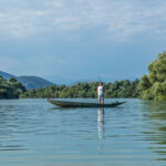 Man fishing on the Montenegro kayaking holiday & bushcraft fishing