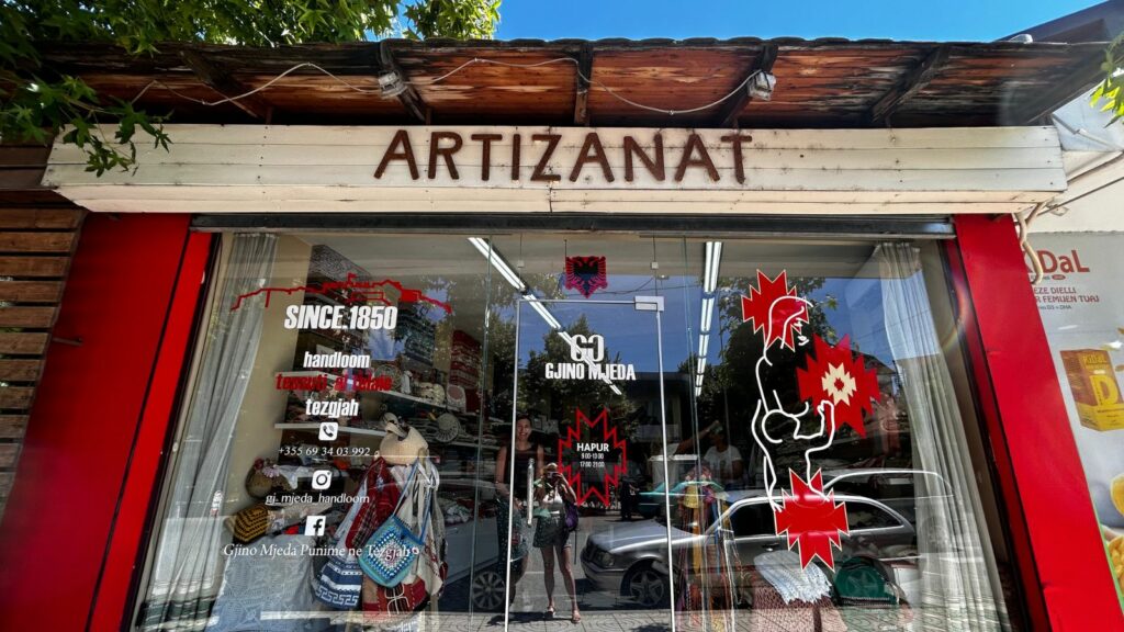 Artizanat shop front in Shkodër, Albania