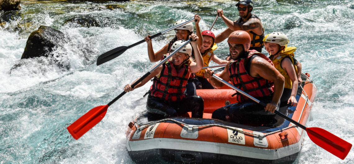 White water rafting family travel