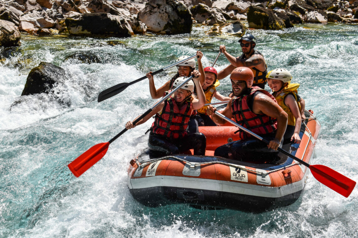 White water rafting family travel