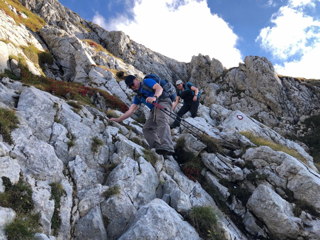 Rocky mountain trail in the Balkans showing the challenging terrain of active hiking holidays