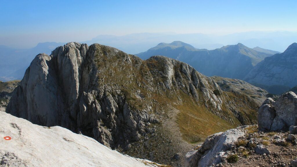 View from the hiking trail to climb mount Prenj in Bosnia and Herzegovina