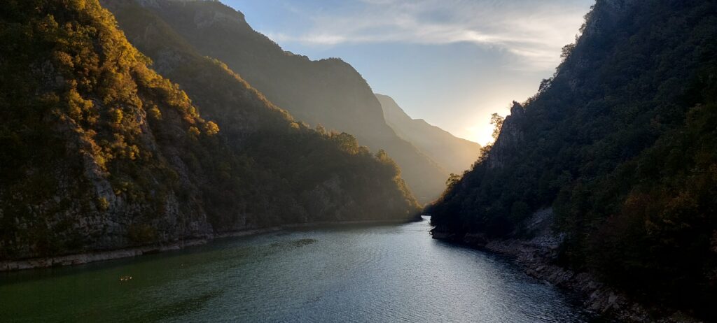 Albanian mountain lake with dark skies and low light pollution where visitors can star gaze