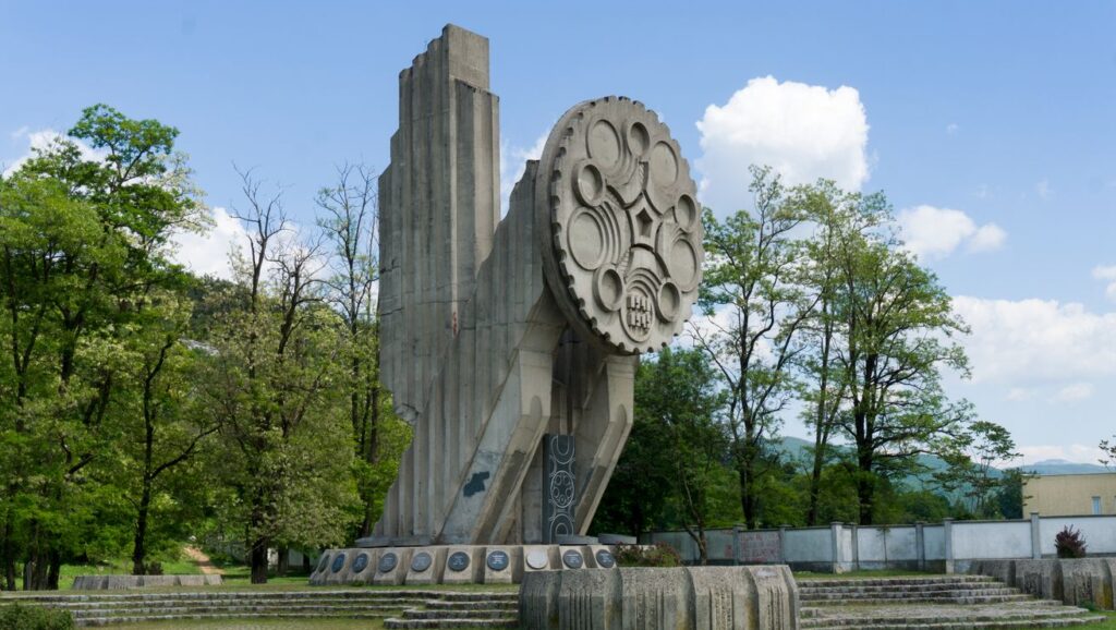Yugoslav brutalist architecture, on a Balkan hiking holiday.