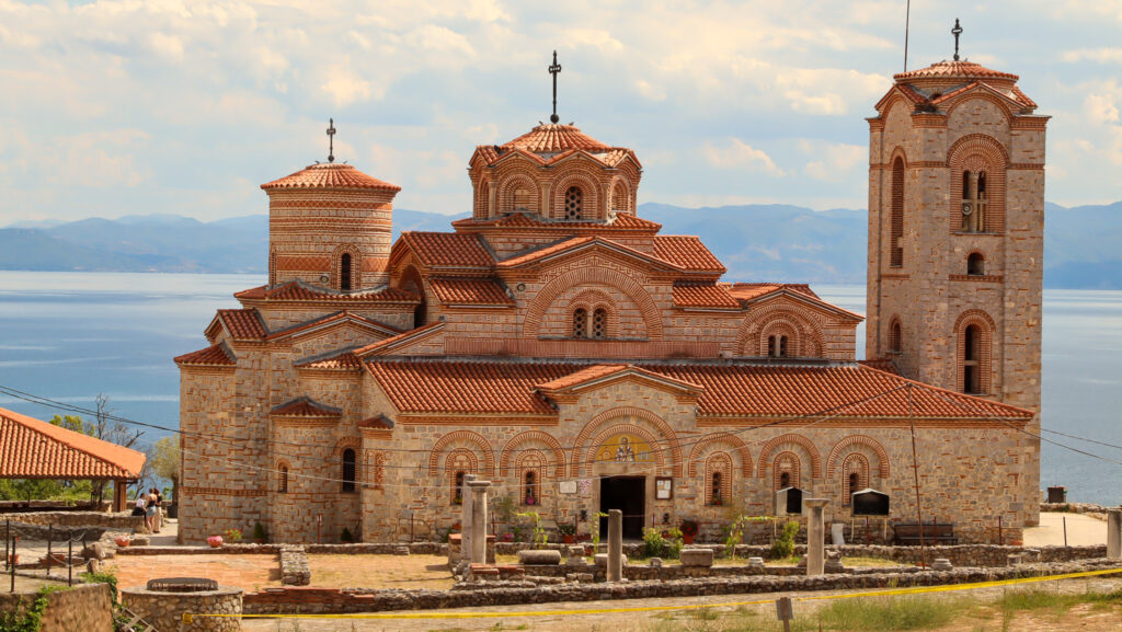 A historic Orthodox monastery and centre of ecclesiastical learning at Ohrid in North Macedonia