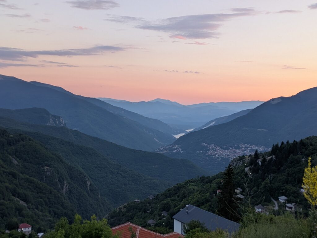 Mavrovo National Park view at sunset
