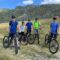 family adventure holidays with teens in the Balkans. A family doing mountain biking in Montenegro